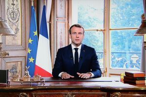 Emmanuel Macron lors de son allocution télévisée à l'Élysée, dimanche 4 novembre 2018. 
