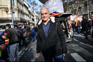 Philippe Poutou lors de la manifestation à Bordeaux fin janvier.