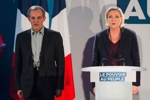 Thierry Mariani et Marine Le Pen au Thor, samedi dernier.