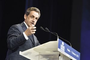 Nicolas Sarkozy, le 7/02/2015, à la Mutualité. 