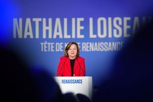 Nathalie Loiseau à Caen, lundi.