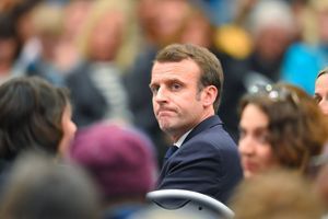 Emmanuel Macron le 28 février à Pessac en Gironde.