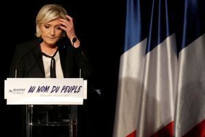 Marine Le Pen, en meeting ici à Monswiller, le 5 avril. 