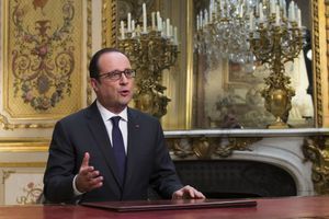 François Hollande durant l'enregistrement de ses voeux télévisés, mercredi 31 décembre.