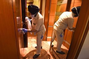 Dans un hôtel de luxe de New Delhi en Inde, le 19 juin. L'établissement va être utilisé pour faire face à une vague de cas de coronavirus.