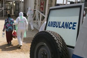 Un centre de traitement du virus de l'Ebola, près de Freetown, en Sierra Leone, en décembre 2014. 