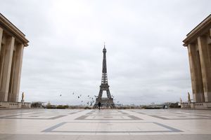 La place du Trocadéro à Paris le 30 octobre 2020, premier jour du reconfinement
