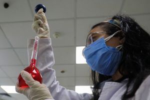 Essai dans un laboratoire du Caire sur le Remdesivir, à présent recommandé en Europe pour les patients atteints du nouveau coronavirus.