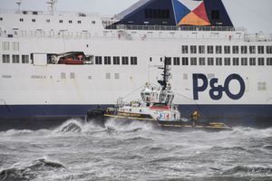 Ferry échoué à Calais, le 10 décembre 2017
