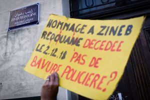 Hommage à Zineb Redouane, le 27 avril 2019 à Marseille. 