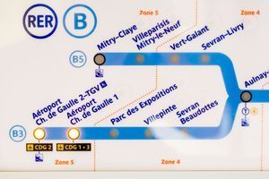 Le plan du RER B.
