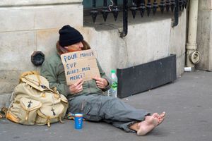 Sans domicile fixe à la rue de Rivoli à Paris en avril 2015 (photo d'illustration)
