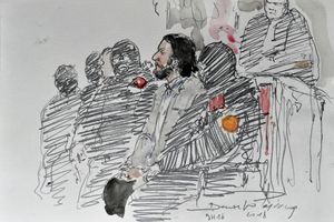 Salah Abdeslam lors de son procès à Bruxelles.