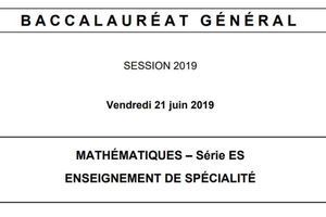 Le sujet de mathématiques du baccalauréat 2019.