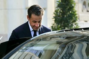 Nicolas Sarkozy sortant de son audition avec le juge Gentil en mars dernier. 