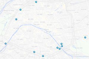 La carte des 1200 places de parking supplémentaires situées aux portes de Paris.
