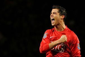 Cristiano Ronaldo sous les couleurs de Manchester United en 2008.