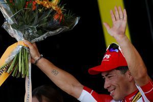 Caleb Ewan à la fin de la 16ème étape du Tour de France mardi. 