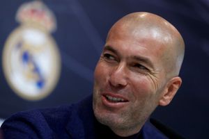Zidane lors d'une conférence de presse à Madrid en mai 2018. 