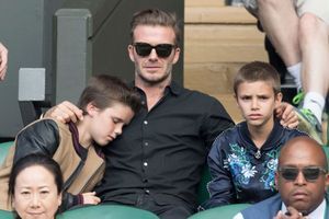 David Beckham, journée père-fils à Wimbledon avec Roméo et Cruz