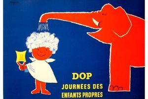 La journée des enfants propres de Dop illustré par le génial affichiste Savignac. 