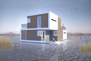 La villa flottante, conceptualisée en 3D