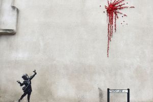 La dernière oeuvre de Banksy, à Bristol, le 13 février. 