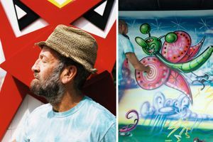 Kenny Scharf dans ses oeuvres.