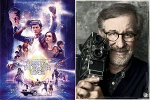 L'affiche de "Ready Player One" et Steven Spielberg