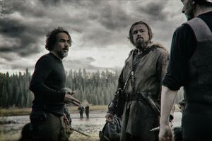 Alejandro González Iñárritu et Leonardo DiCaprio sur le tournage du film "The Revenant"