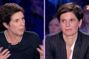 Christine Angot et Sandrine Rousseau sur le plateau d'"On n'est pas couché" en septembre dernier. 