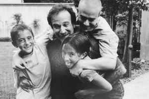 Robin Williams et ses enfants.