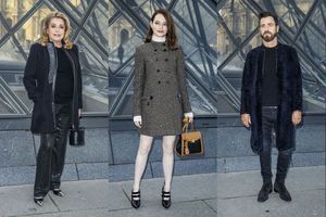 Emma Stone, Catherine Deneuve et Justin Theroux se pressent chez Louis Vuitton