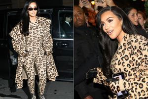 Kim Kardashian s'éclate en total look léopard pour flâner à Paris