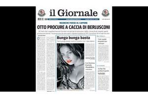  "Bunga bunga assez" titre Il Giornale, le quotidien de la famille Berlusconi qui publie une photo de Ruby.