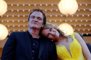 Quentin Tarantino et Uma Thurman lors du Festival de Cannes 2014.