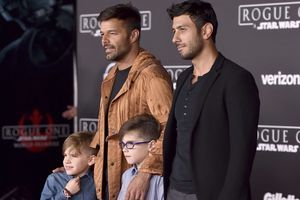 Ricky Martin et sa famille à Los Angeles.
