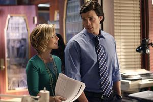Allison Mack et Tom Welling dans "Smallville". 