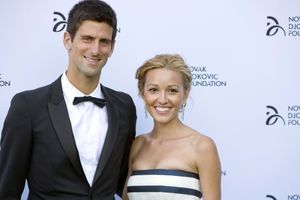 Novak Djokovic et son épouse Jelena. 