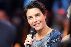 Alessandra Sublet au 28ème Téléthon de France 2 au Champ de Mars, le 6 décembre 2014.