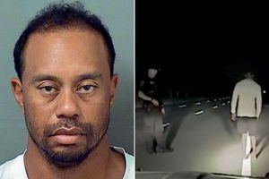 A g: Au bureau du shérif de Palm Beach après son arrestation, le 29 mai. A d. : Vers 2 heures du matin, lors de son interpellation près de Jupiter, en Floride. Tiger Woods se soumet au premier test de dépistage : suivre la ligne.