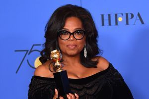 Oprah Winfrey aux Golden Globes à Los Angeles, le 7 janvier 2018