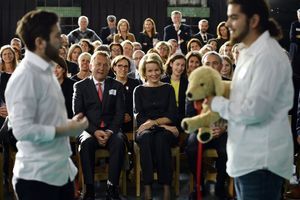 La reine Mathilde de Belgique à Forest, le 10 novembre 2016