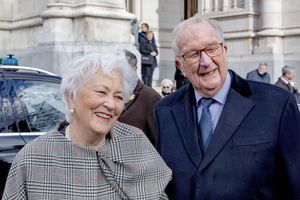 L'ex-reine Paola et l'ex-roi des Belges Albert II à Bruxelles, le 19 février 2019
