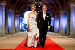Philippe et Mathilde à Amsterdam le 29 avril, la veille du couronnement du roi Willem-Alexander