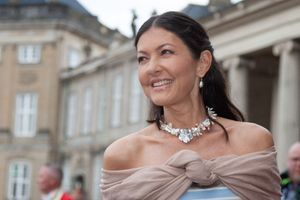 Alexandra Manley, comtesse de Frederiksborg, le 7 juin 2019 pour le dîner des 50 ans de son ex-mari, le prince Joachim de Danemark