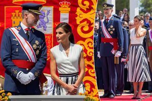 La reine Letizia et le roi Felipe VI d'Espagne à San Javier, le 11 juillet 2019