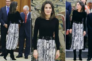Letizia opte pour une jupe Zara à petit prix pour recevoir "Vogue" Espagne