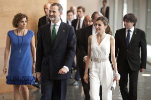 La reine Letizia et le roi Felipe VI d'Espagne à Gerone, le 29 juin 2017