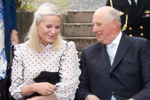 La princesse Mette-Marit et son beau-père le roi Harald V de Norvège, le 7 juin 2016